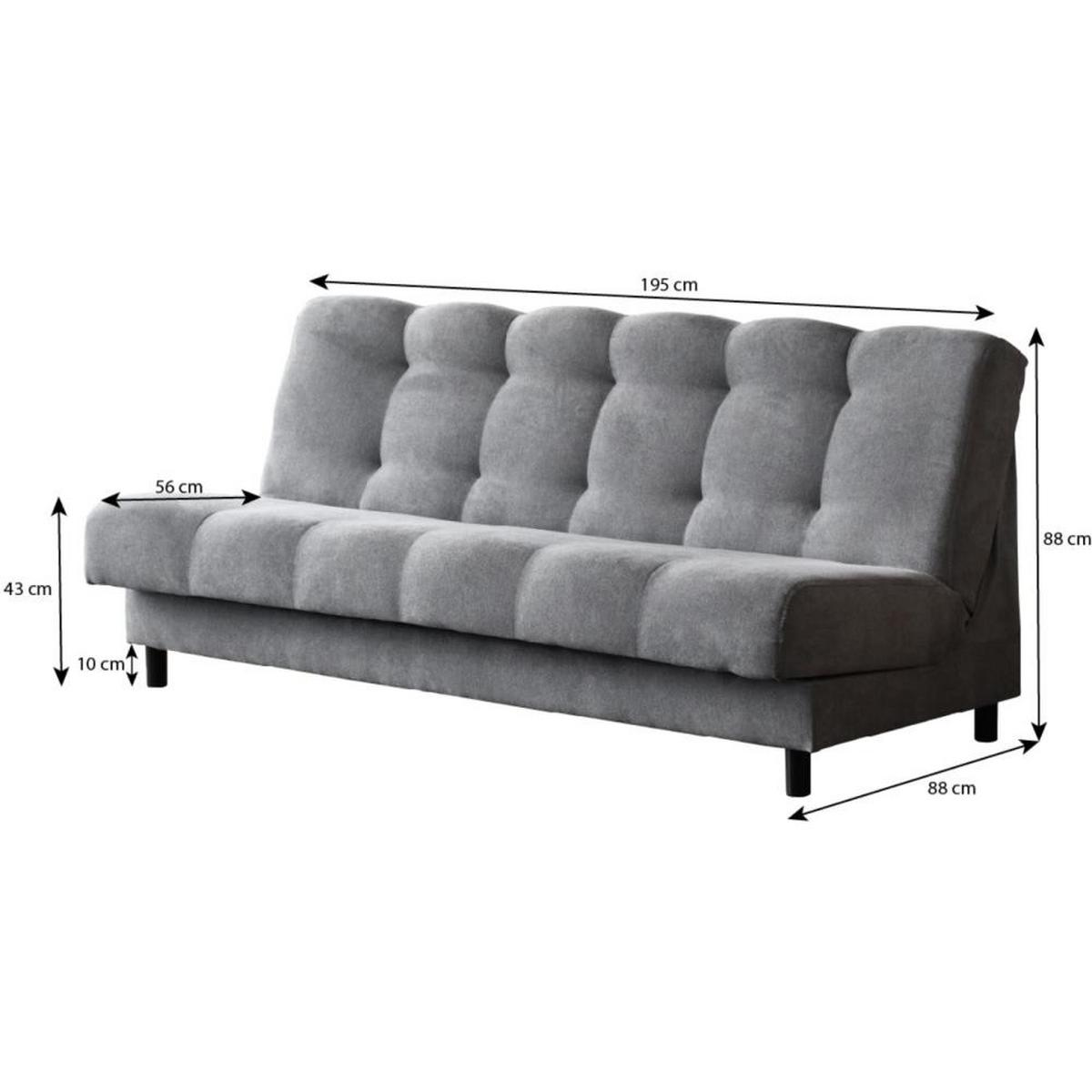 3-SITZER SOFA Simon hellgrau - Hellgrau, Textil (195/88/88cm) - Beautysofa