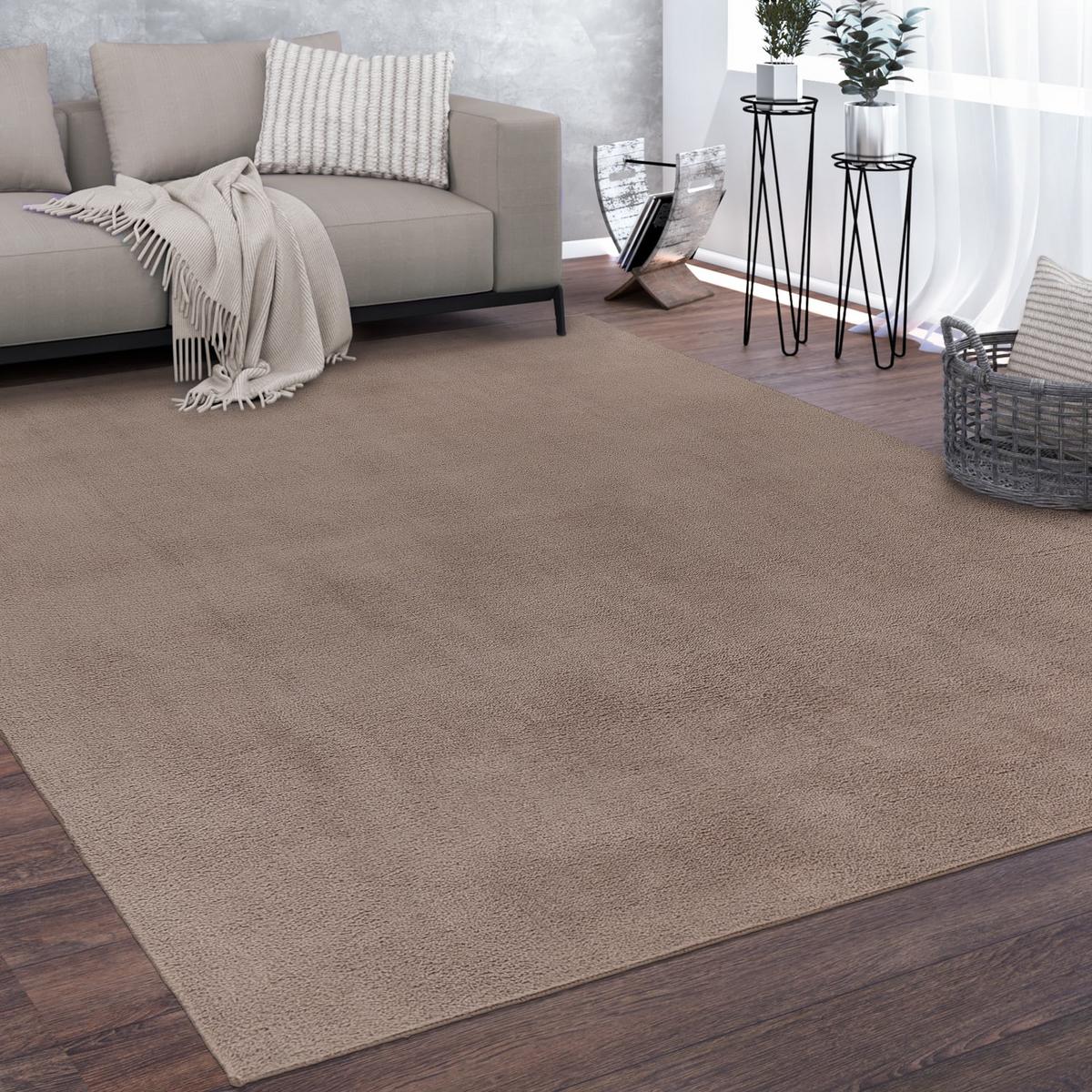 KURZFLORTEPPICH, einfarbig, Taupe, 60 x 100 cm - Braun, Textil (60/100cm) - KADIMA DESIGN