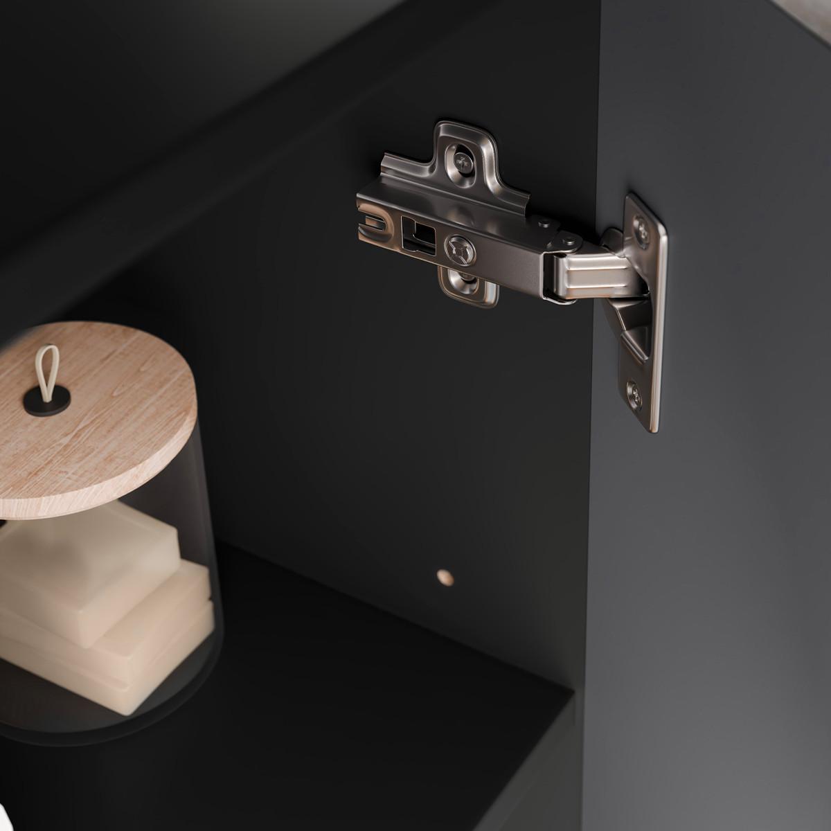 HOCHSCHRANK Elena Holz und Schwarz - Braun, Holzwerkstoff (30/140/26cm) - Petits-meubles