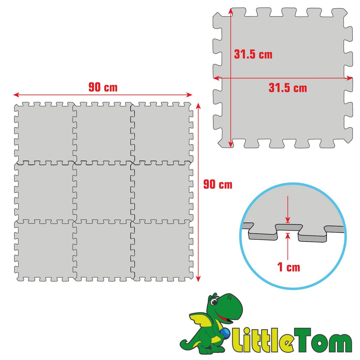 SPIELMATTE ab Null - 90 cm Baby Puzzlematte Mint - Mintgrün, Kunststoff (30/30cm) - Littletom