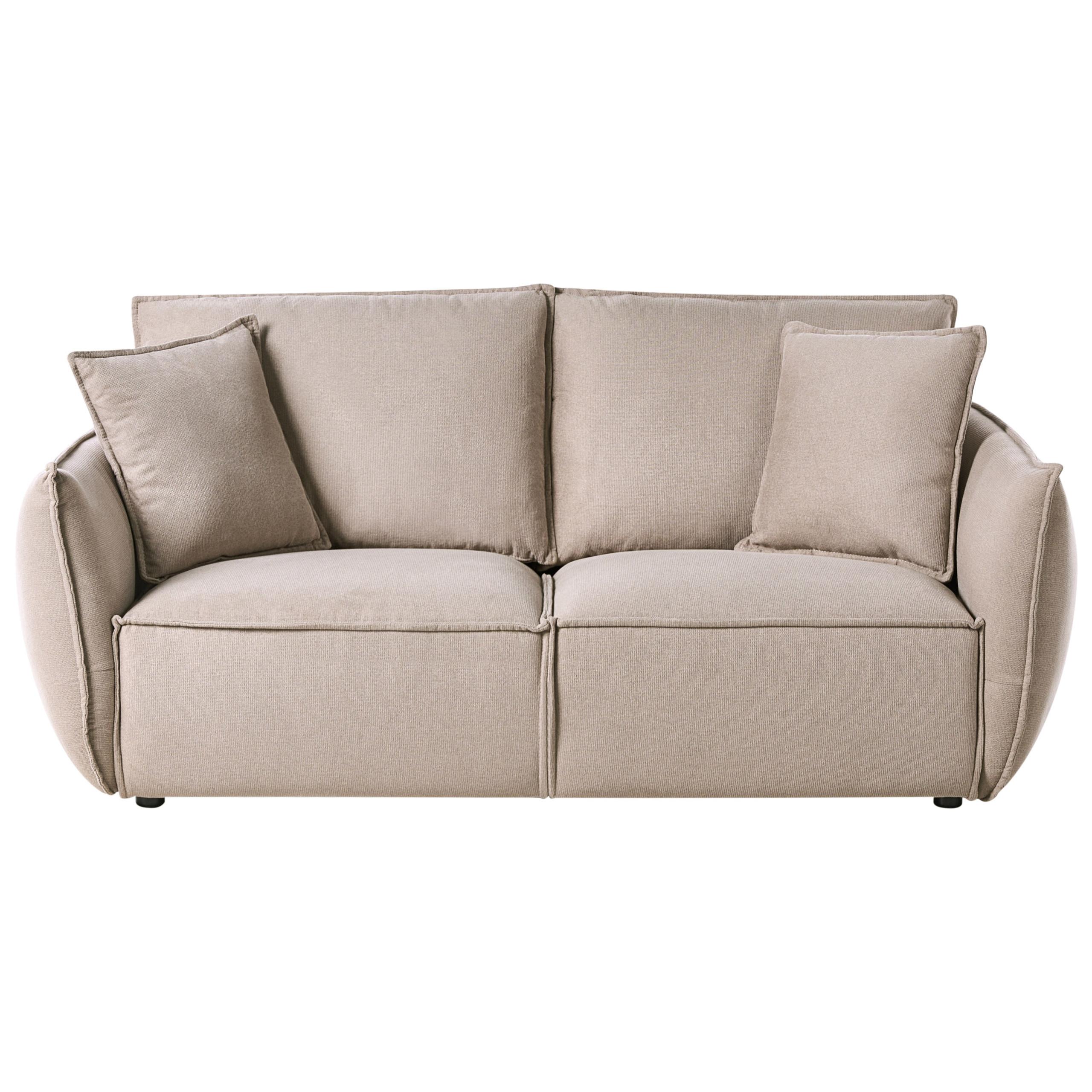 3-SITZER-SOFA Stoff Taupe Kunes - Taupe, Textil (190/82/92cm) - Beliani