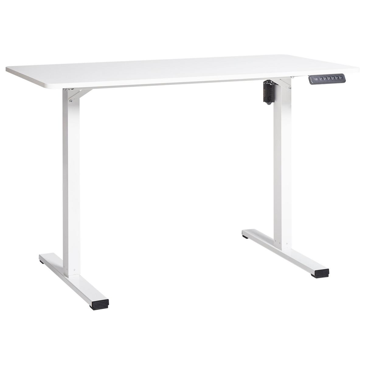 SCHREIBTISCH elektrisch höhenverstellbar 120/60 cm Weiß Tavares - Weiß, Holzwerkstoff/Metall (60/120/75cm) - Beliani