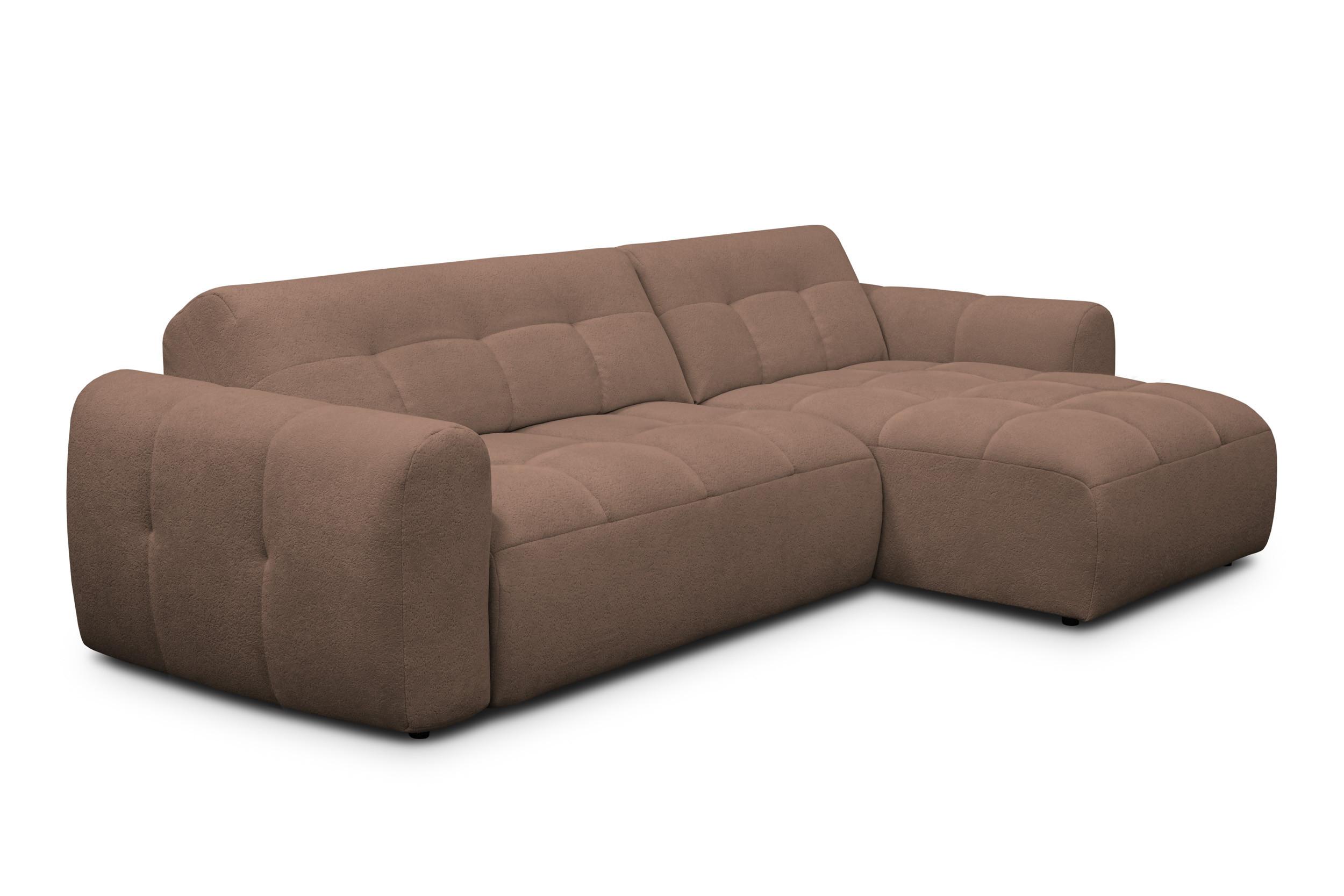 ECKSOFA LUMERO 4-Sitzer RECHTS, braun - Schwarz/Braun, Holz/Textil (275/166cm) - Courtois Laville