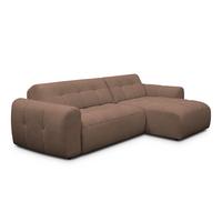 ECKSOFA LUMERO 4-Sitzer RECHTS, braun - Schwarz/Braun, Holz/Textil (275/166cm) - Courtois Laville