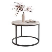 COUCHTISCH 60 cm rund Kaschmir, Schwarz Gestell - Beige, Holzwerkstoff (60/60/42cm) - Idohome