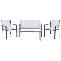 LOUNGE-SET mit Tisch 4-Sitzer TAVOLETO Grau Metall - Grau, Metall - Beliani