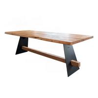ESSTISCH MIT BAUMKANTE ARBORIO Braun Akazie - Schwarz/Braun, Holz/Metall (100/280/78cm) - KAWOLA