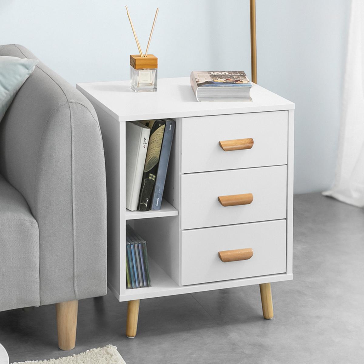 NACHTTISCH Weiß - Weiß, Holzwerkstoff (48/60/40cm) - SoBuy
