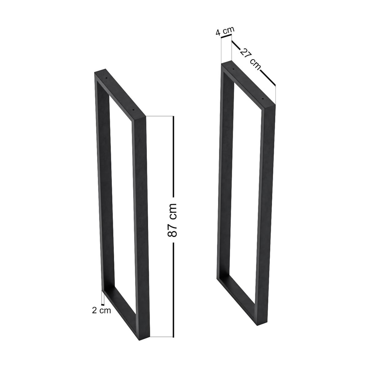 TISCHGESTELL-SET 2 TLG. Kauniainen - Schwarz, Metall (27/87/4cm) - [en.casa]