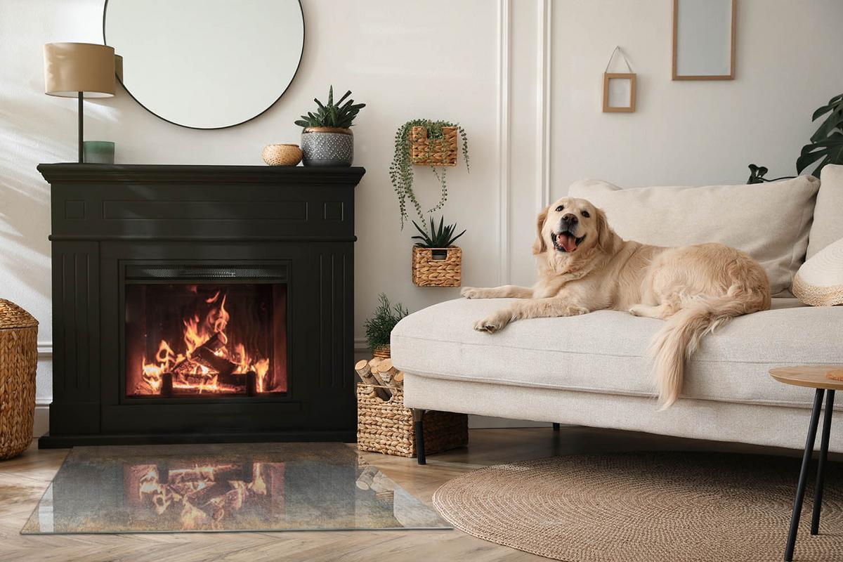 GLASPLATTE für Kamin 100x70 cm - Braun, Glas (100/70/0.4cm) - TULUP