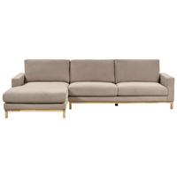 ECKSOFA 4-Sitzer Stoff Taupe rechtsseitig Siggard - Taupe/Beige, Textil (296/163cm) - Beliani