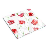 GLASPLATTE 60x52 cm Mohnblumen - Rot, Glas (60/0.4/52cm) - TULUP