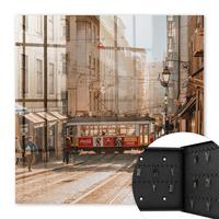 SCHLÜSSELBOX Schwarz 30x30 cm- Türöffnung nach rechts - Stadtmorgen - Beige, Metall (30/30/5cm) - TULUP