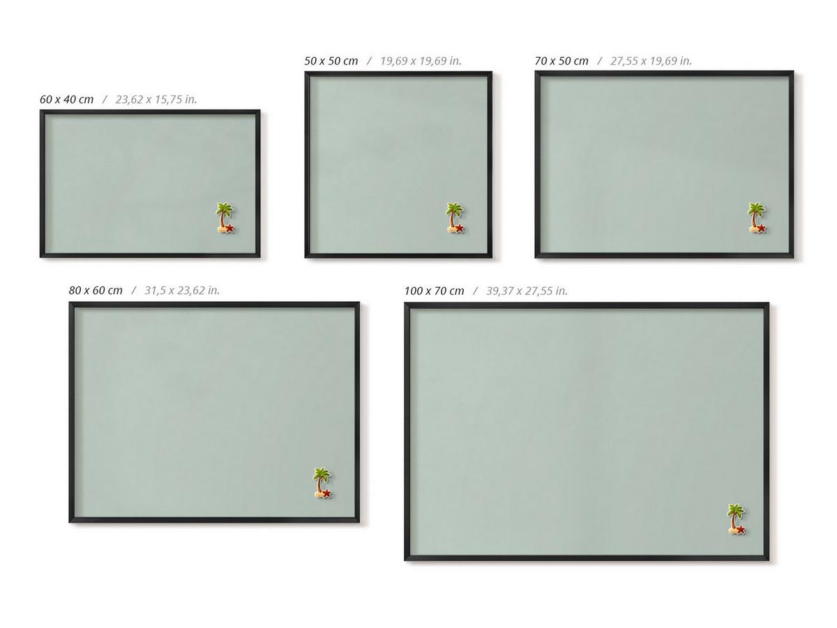 MAGNETTAFEL 80x60 cm Schwarzer Rahmen Seladongrün - Grün, Metall (80/60/0.4cm) - TULUP