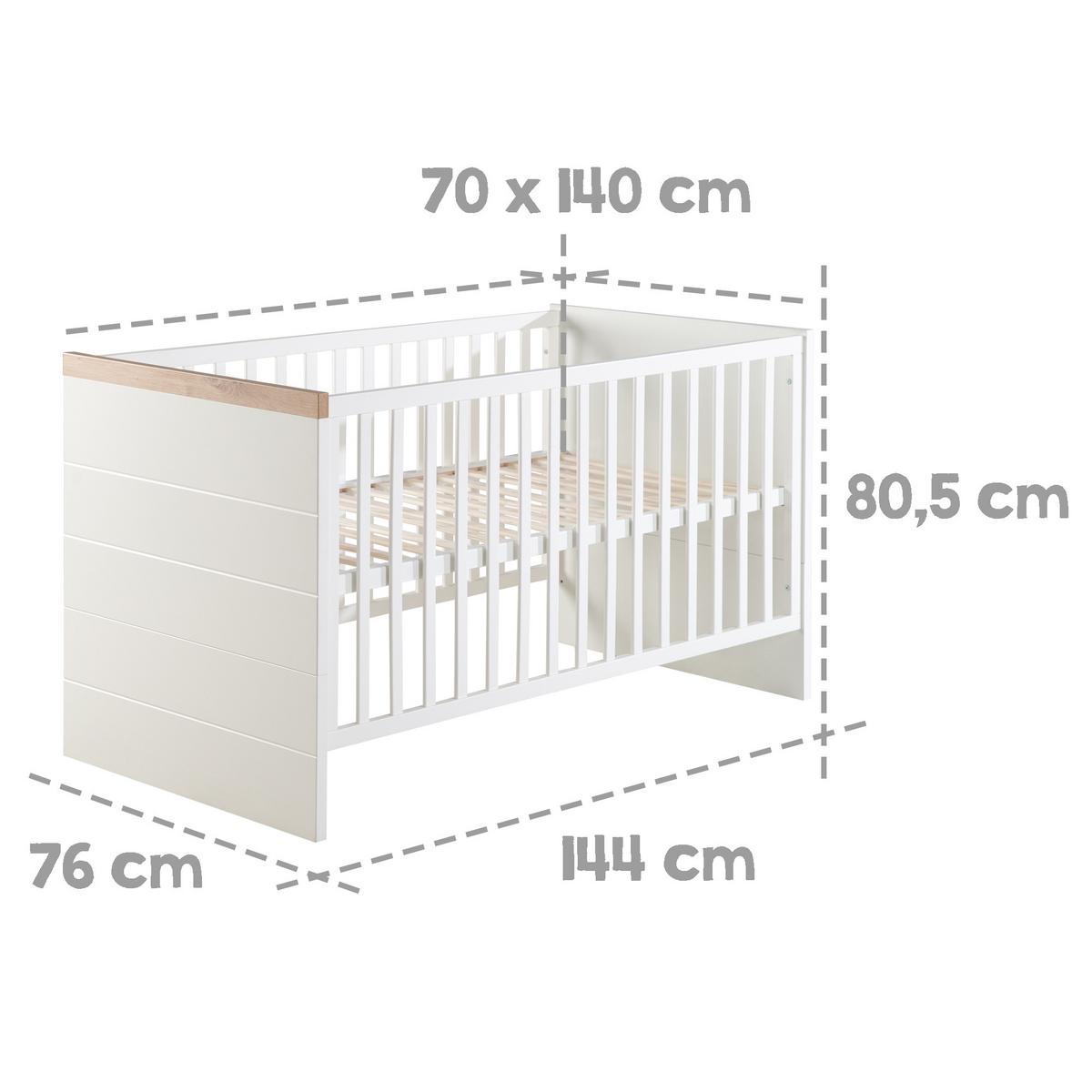 BABYZIMMER-SET Nele 2-teilig - Weiß, Holzwerkstoff (76/80.5/144cm) - Roba