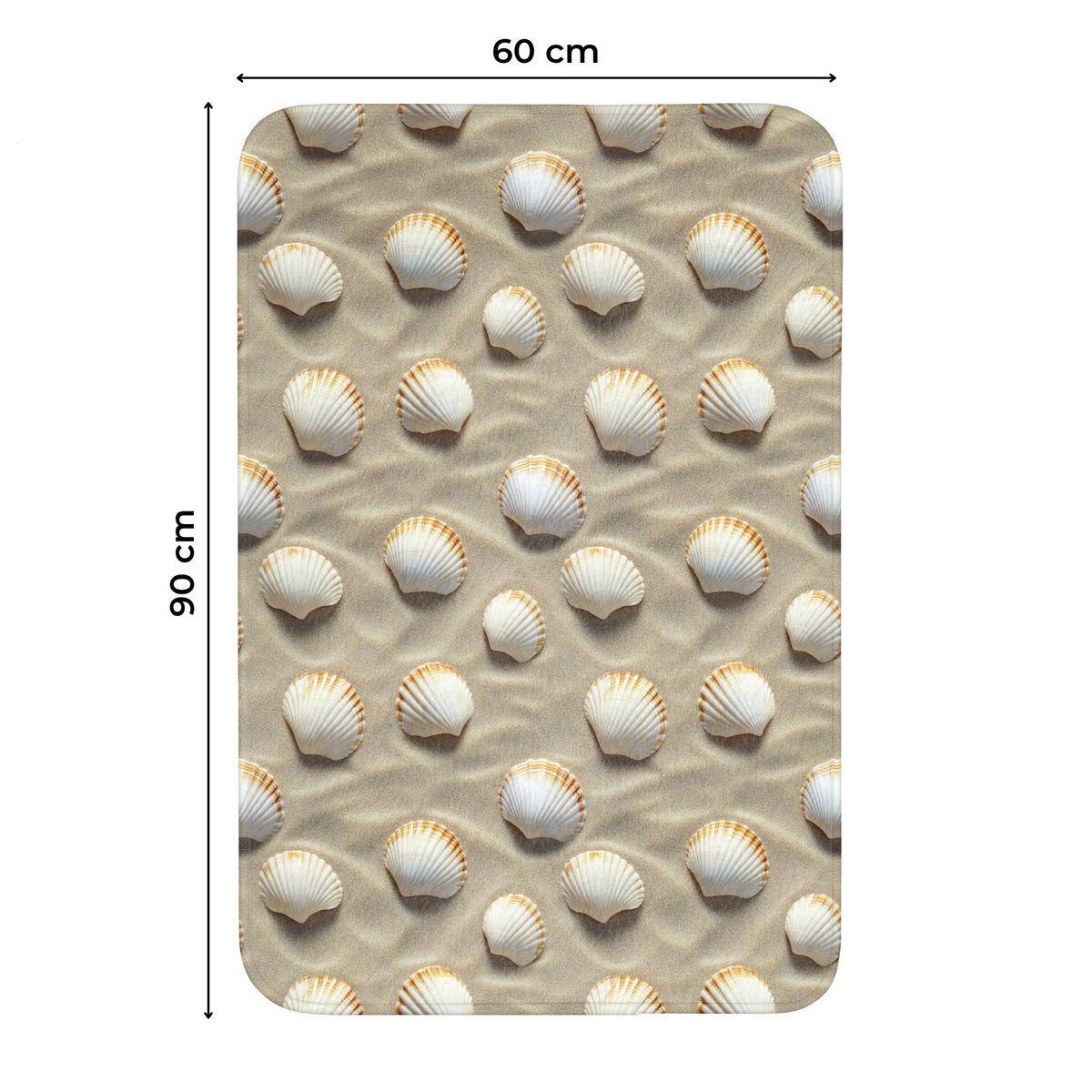 WC-VORLEGER Muscheln - Sand - Maritim Toilettenvorleger 60x90 cm - Sandfarben, Textil (60/1cm) - OnlyWow