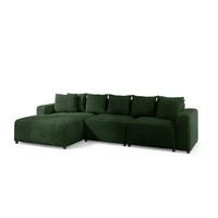 ECKSOFA Megan In Poso - Dunkelgrün, Holzwerkstoff/Textil (331/165cm) - Fun Möbel