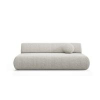 BETTSOFA DELTA Hellgrau Geflochtener Stoff mit Schlaffunktion - Hellgrau, Holz (214/74/100cm) - MASSENO