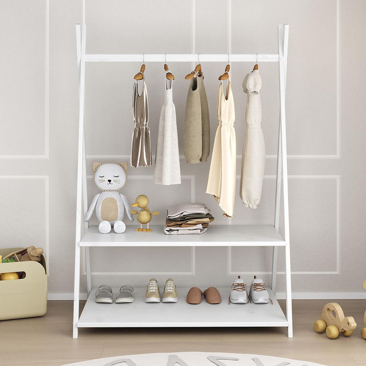 KINDERGARDEROBE DANILO - Weiß, Holz (82/115/50cm) - IDIMEX