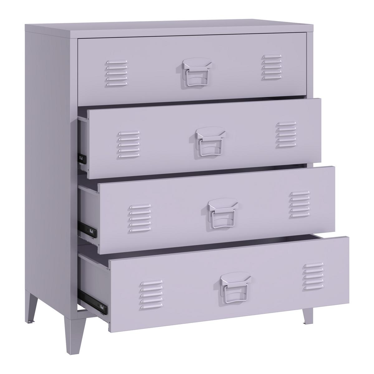 METALLSCHRANK Hämeenlinna - Lila, Metall (80/92/40cm) - [en.casa]