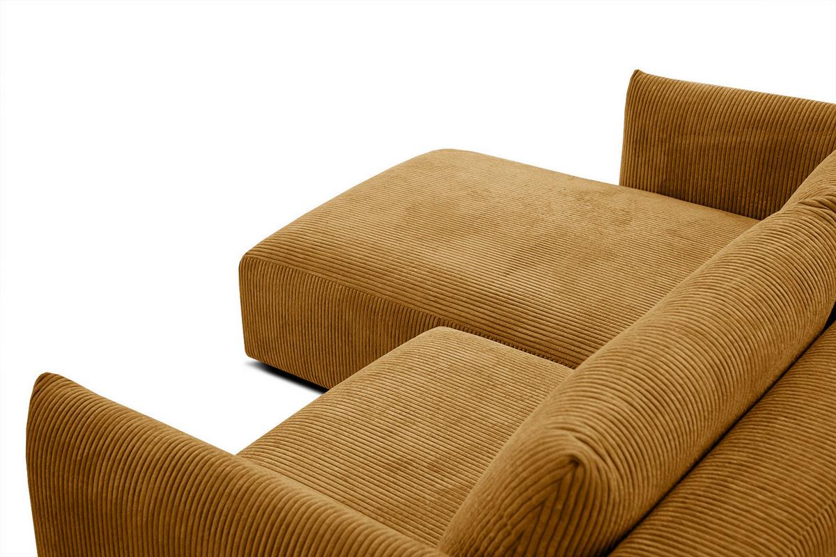 ECKSOFA TAUER 3-Sitzer, honig - Schwarz/Honig, Holzwerkstoff/Kunststoff (173/206cm) - Wozimo
