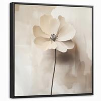 LEINWAND Bilder mit Rahmen - Blume - Beige - Farbe - Schatten - 50x50 - Creme, Textil (50/50cm) - MuchoWow