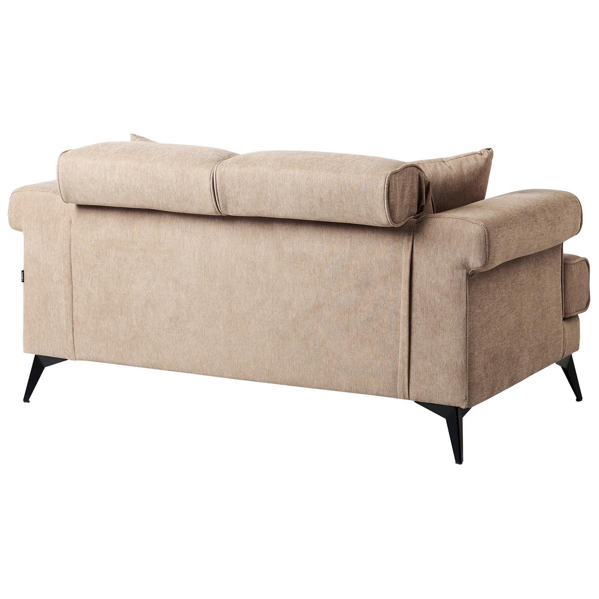 2-SITZER-SOFA Stoff Hellbraun Skive - Hellbraun, Textil (160/88/85cm) - Beliani