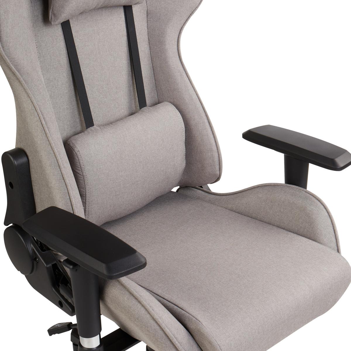 GAMINGSTUHL Taupe Warrior - Taupe/Schwarz, Textil (62/122/62cm) - Beliani