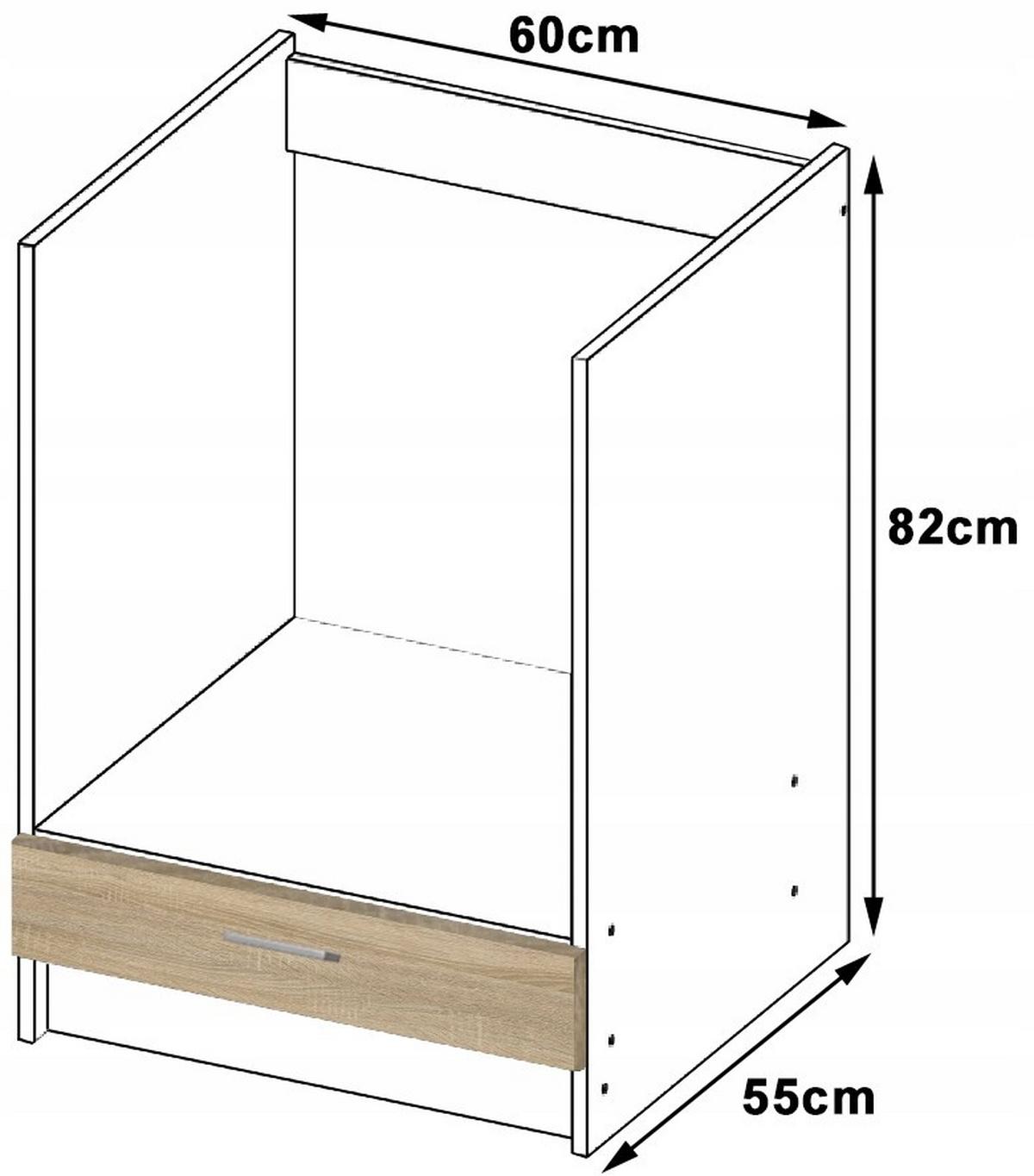 UNTERSCHRANK Weiß, Eiche Sonoma 82/60/55 - Weiß, Holzwerkstoff (60/82/55cm) - RAUMHIRSCH FURNITURE