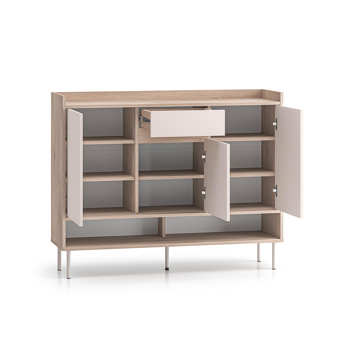 SCHUHMÖBEL Alos Kaschmir und Holz - Beige, Holzwerkstoff (120/95/34cm) - Petits-meubles