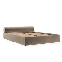 POLSTERBETT Solvo mit Stauraum 140/200 cm Taupe im Paros Stoff - Taupe/Schwarz, Holz/Holzwerkstoff (140/200cm) - AltaBeds
