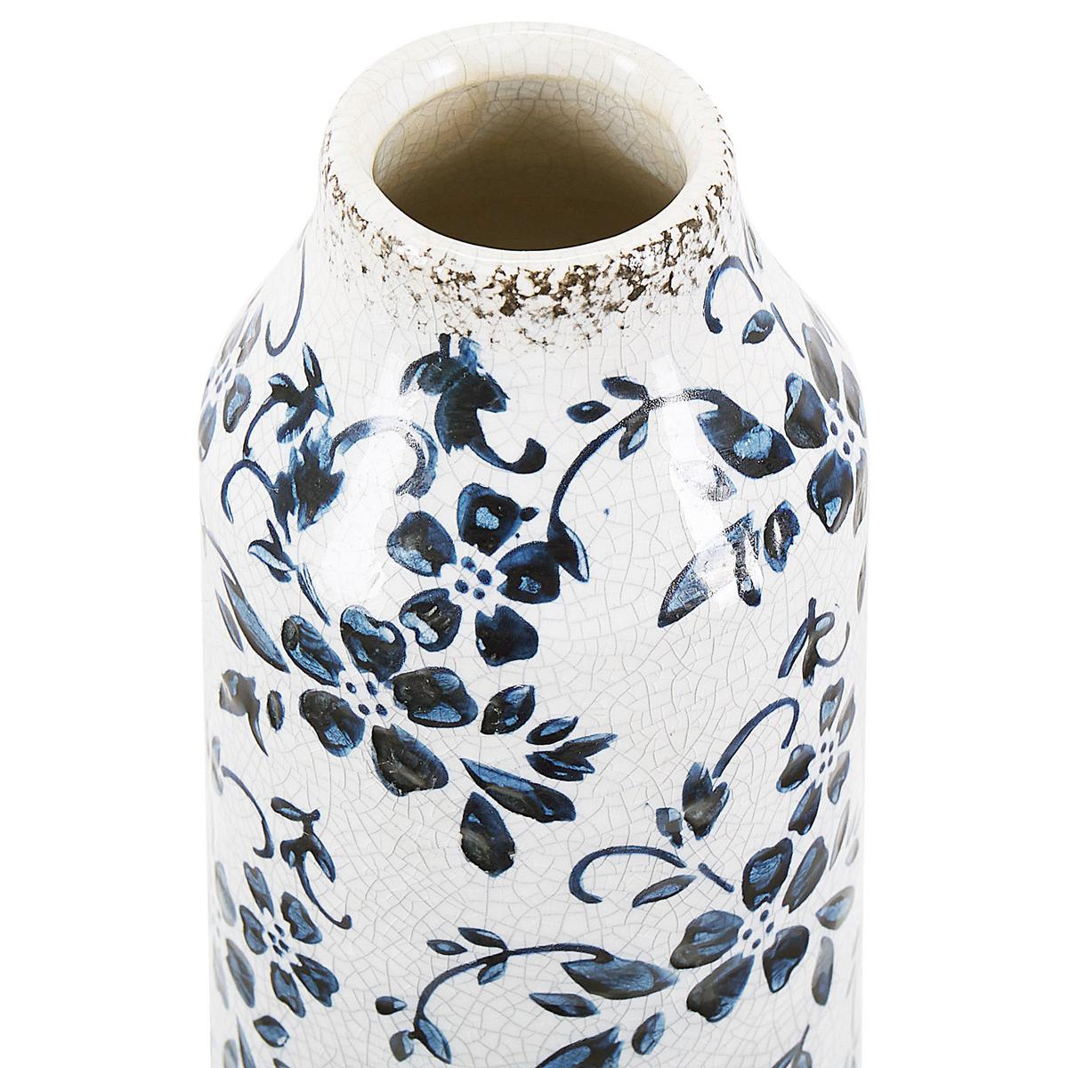 BLUMENVASE Steinzeug weiß Mulai - Weiß, Keramik (35cm) - Beliani