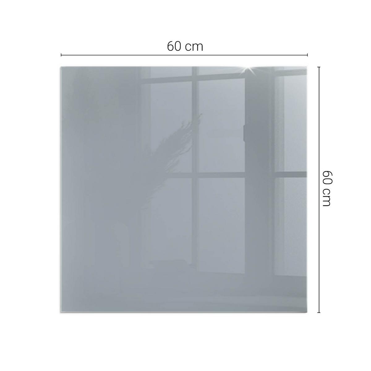 GLASPLATTE für Kamin 60x60 cm - Grau, Glas (60/60/0.4cm) - TULUP
