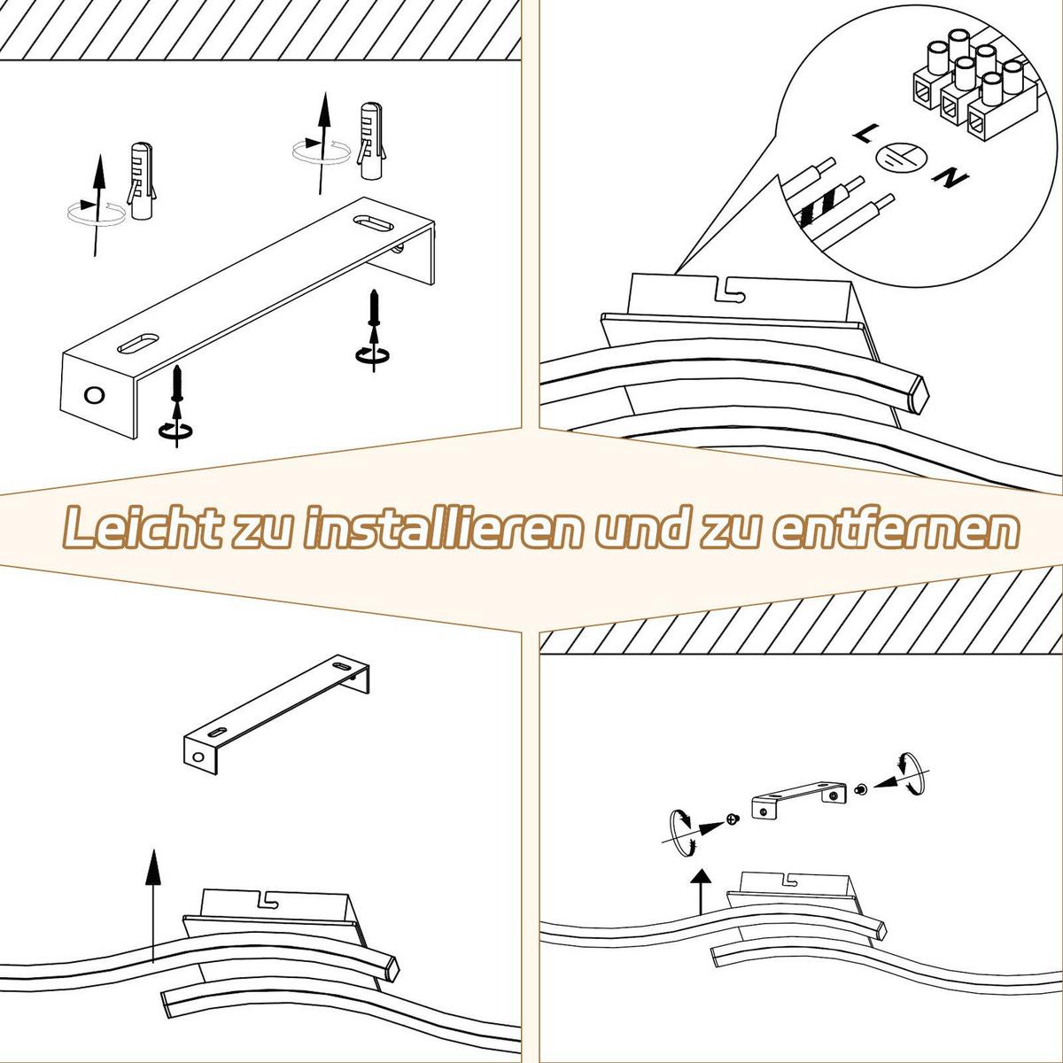 LED-DECKENLEUCHTE Fry 50.5/12/7.3 cm - Schwarz, Metall (50.5/12/7.3cm) - Nettlife