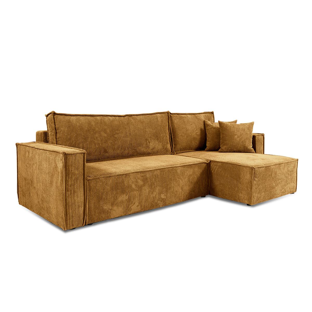 ECKSOFA Ezekiel 3 Sitzplätze Gelb - Gelb, Holz (236/145cm) - Petits-meubles
