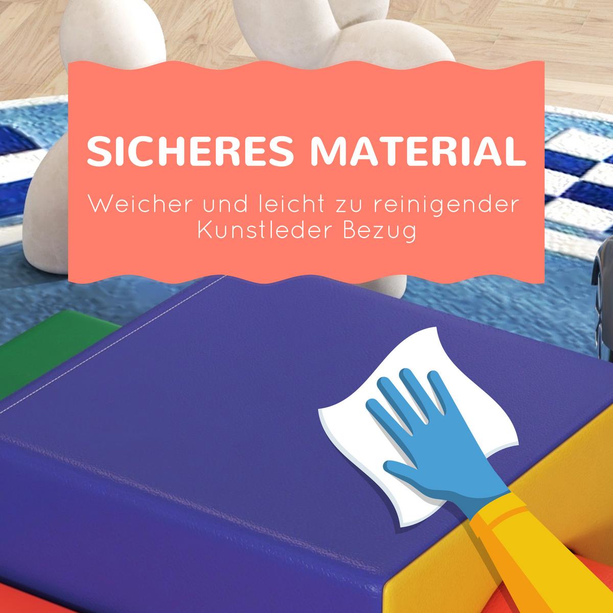 BAUSTEINSET 4er-Set Schaumstoff Bausteine Bauspielzeug für 1-3 Jahre alt Kinder - Rot, Kunststoff (50/39/150cm) - HOMCOM