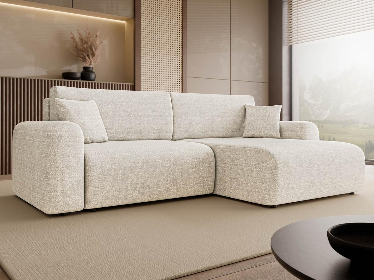ECKSOFA Floryn L - Schwarz/Naturfarben, Holz/Kunststoff (245/145cm) - MIRJAN24