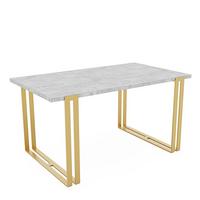 TISCH ausziehbar aus MDF, Grau - Goldfarben/Grau, Holzwerkstoff (120/80/76cm) - Idohome