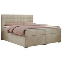 BOXBETT CARMEN 180/200 Beige Velvet - H4 - Beige, Holz/Textil (180/200cm) - MKS