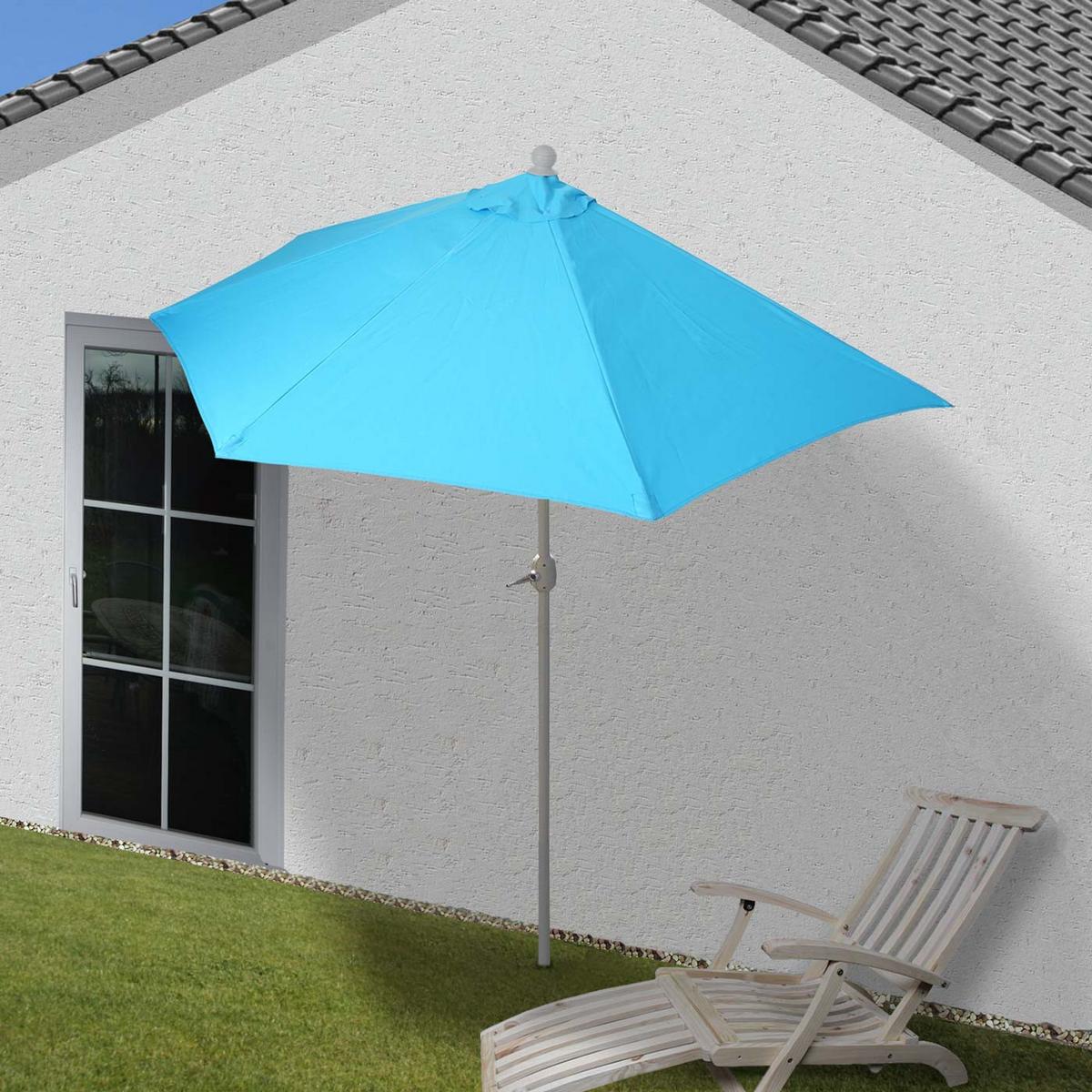 SONNENSCHIRM I HALBRUND UV 50+ Türkis - Türkis, Textil (260/135cm) - MCW