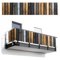 BALKON-SICHTSCHUTZ Holz - Dielen - Gemischt Deko XXL 500x110 cm - Teakfarben, Kunststoff (500/110cm) - MuchoWow