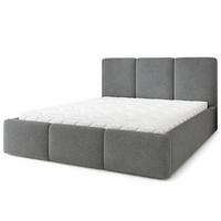 POLSTERBETT MORENA Q 120x200 cm mit Bettkästen - Grau - Grau, Holz (120/200cm) - MASSENO