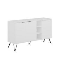 SIDEBOARD 3 Nischen und 3 Türen L142 cm - Clara - Weiß, Holzwerkstoff (35.6/83/15cm) - Calicosy