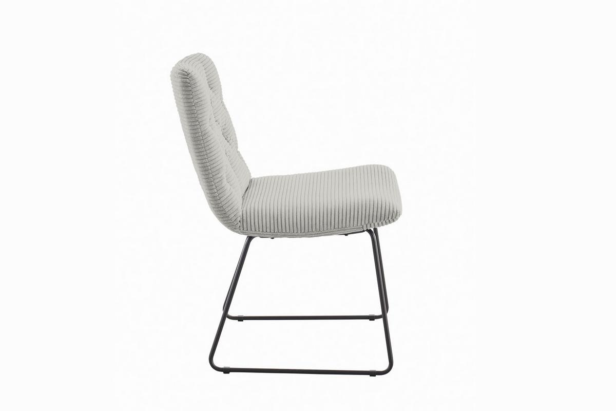 ESSZIMMERSTUHL NEW CHARME Hellgrau Cord (1er-Set) - Hellgrau, Textil (52/87/66cm) - KAWOLA