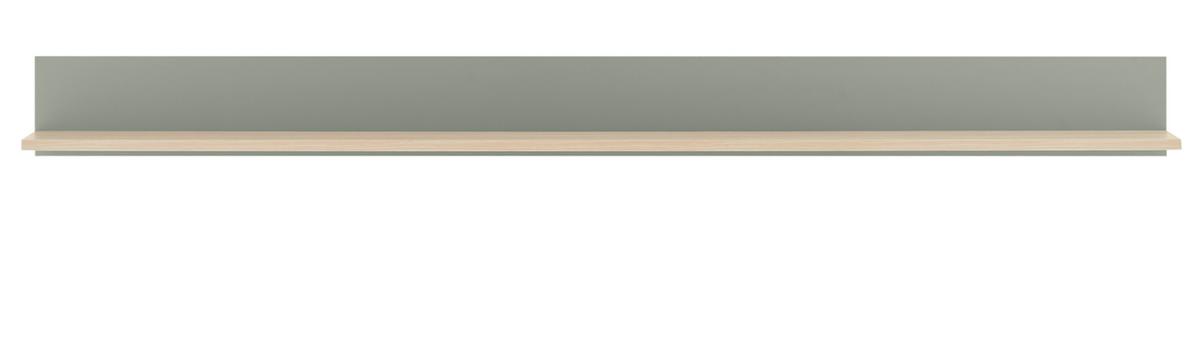 WANDBOARD in Salbei grün, Barista Eiche, Wandregal 170 x 15 cm - Salbeigrün/Eichefarben, Holzwerkstoff/Metall (170/15/17cm) - Furn.Design