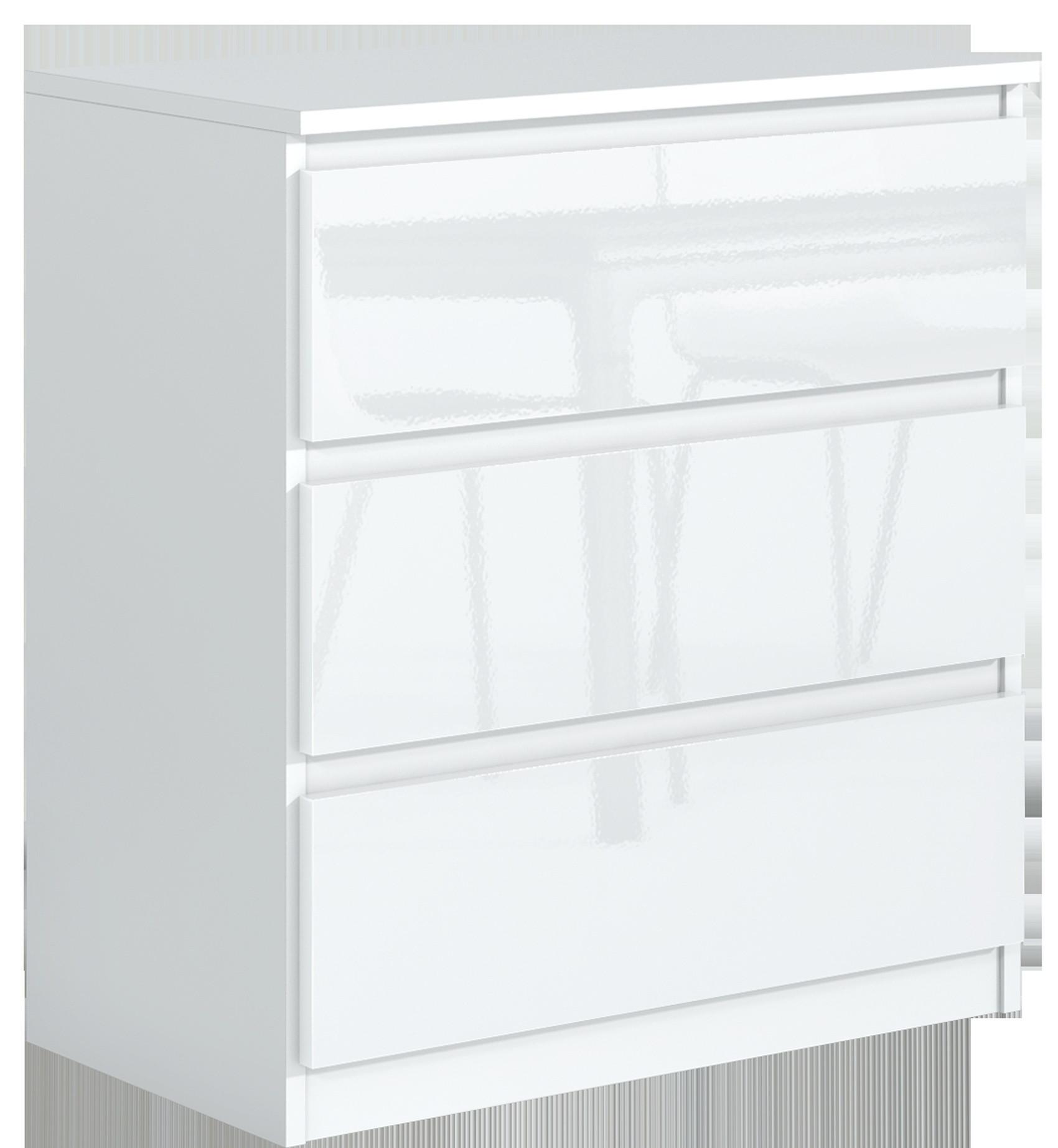 KOMMODE Weiß, Hochglanz 70/79/39 - Schwarz Hochglanz/Weiß, Holzwerkstoff (70/79/39cm) - RAUMHIRSCH FURNITURE