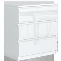 KOMMODE Weiß, Hochglanz 70/79/39 - Schwarz Hochglanz/Weiß, Holzwerkstoff (70/79/39cm) - RAUMHIRSCH FURNITURE