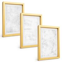 BILDER SET 3er Set - 20x30 cm Goldrahmen - Minimalistischer Hintergrund mit weißen Punkten - Goldfarben, Kunststoff (20/30cm) - TULUP
