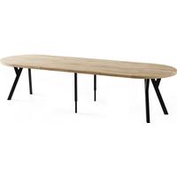 ESSTISCH Twixy XXL groß rund oval ausziehbar, Eiche Hell Braun 100-300/100/76 cm - Schwarz/Sonoma Eiche, Holz/Holzwerkstoff (100/300/76cm) - WFL GROUP