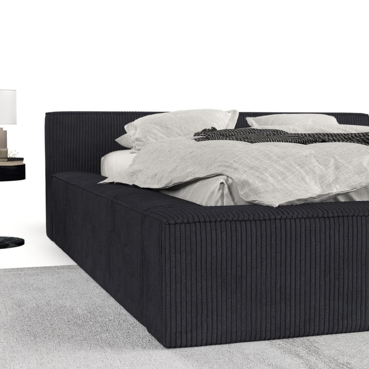 POLSTERBETT Casto mit Stauraum 180/200 cm Anthrazit im Poso Stoff - Anthrazit/Schwarz, Holz/Holzwerkstoff (180/200cm) - AltaBeds